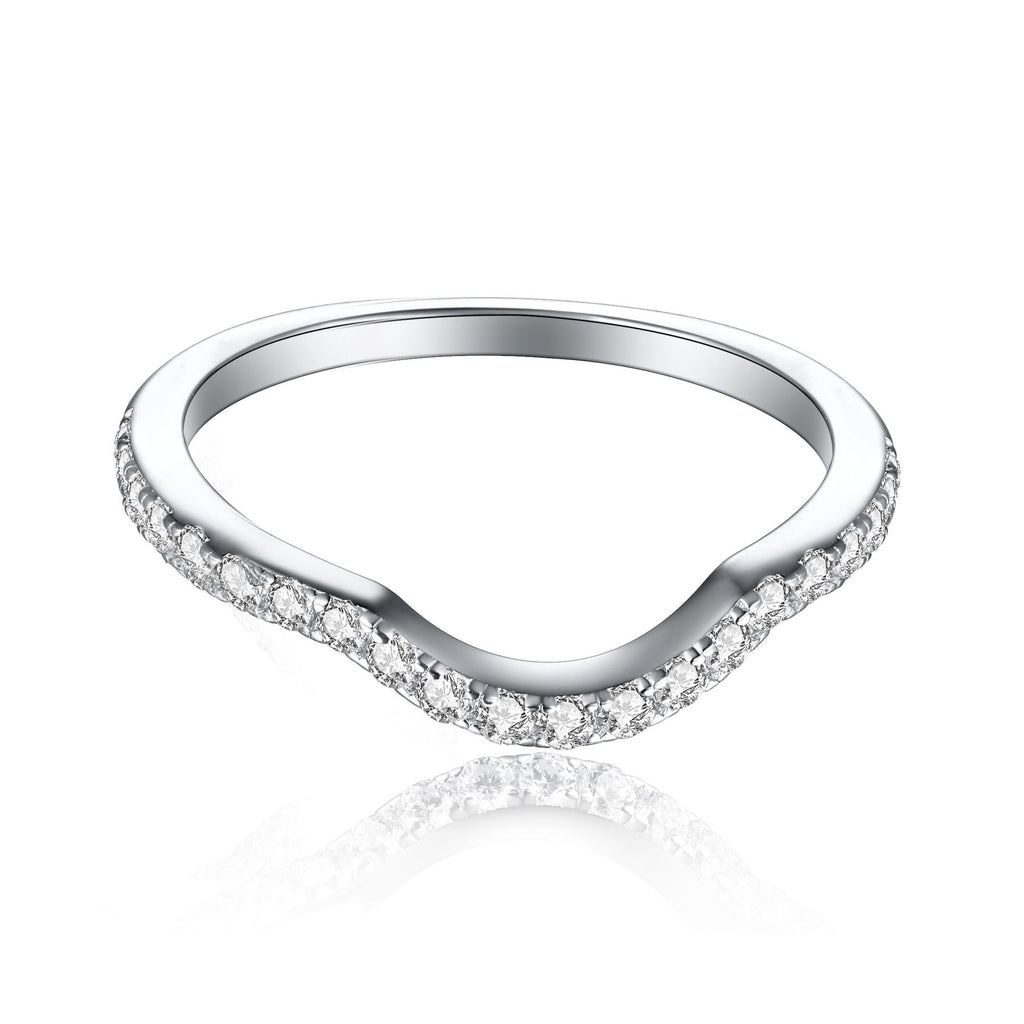 Damen Ring mit geschwungenem Design und funkelndem Zirkonia-Besatz Shop Nory