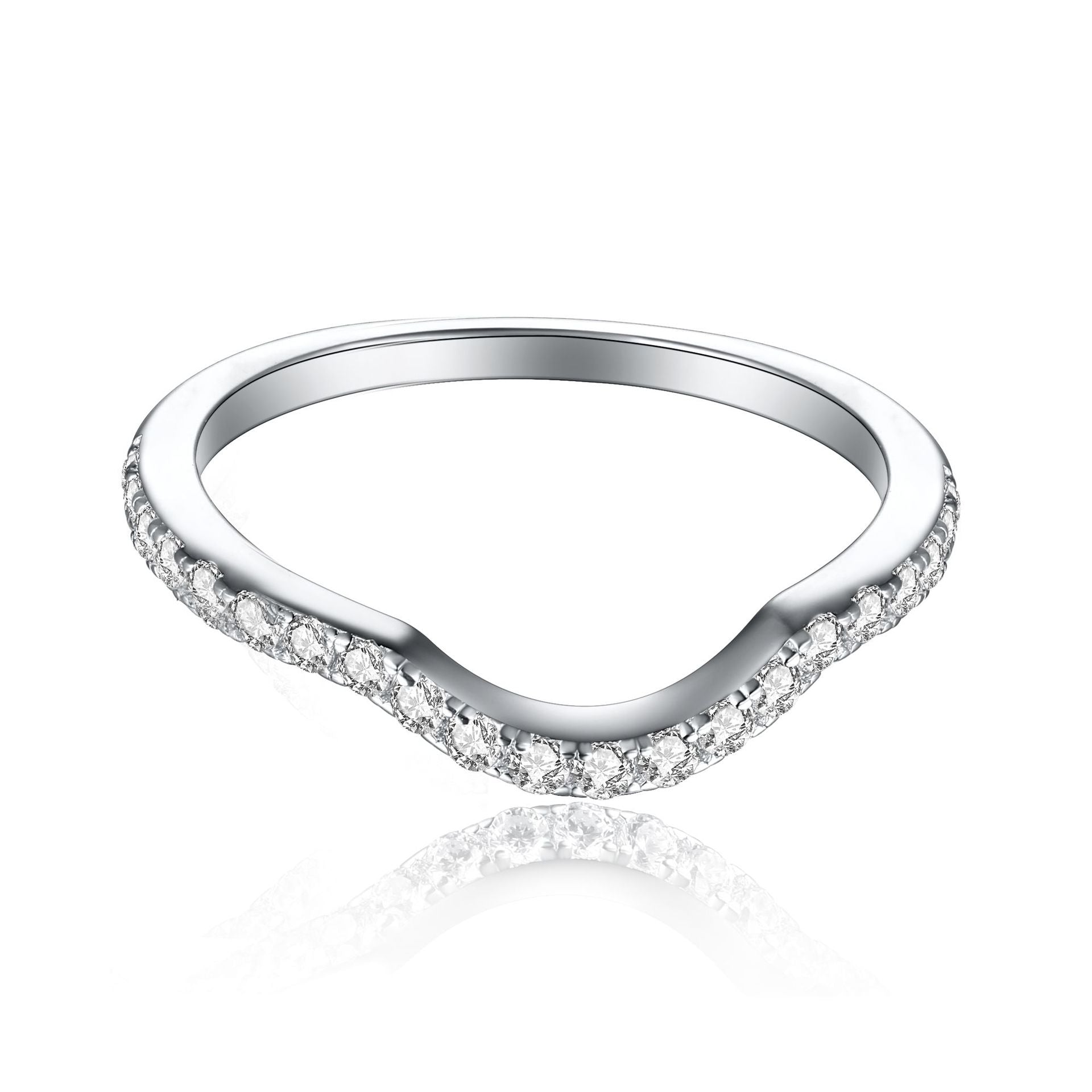 Damen Ring mit geschwungenem Design und funkelndem Zirkonia-Besatz Shop Nory