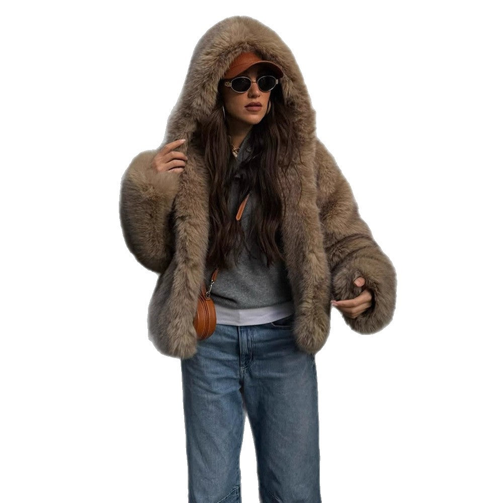 Damen Boxy-Kunstpelzjacke im Teddy-Look mit Oversize-Schalkragen Shop Nory