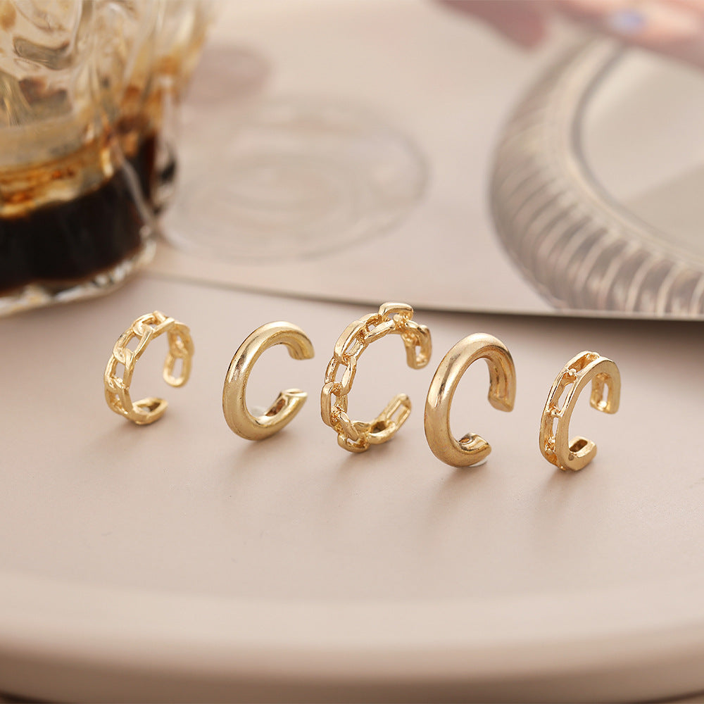 Damen modisches Edelstahl-Ohrschmuck Set mit kreativen Ketten-Designs Shop Nory