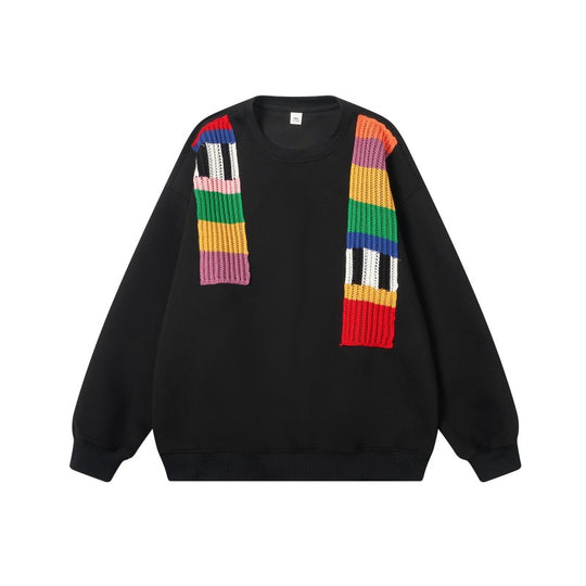 Unisex Oversize-Sweatshirt mit Strickapplikationen und Rundhalsausschnitt Shop Nory