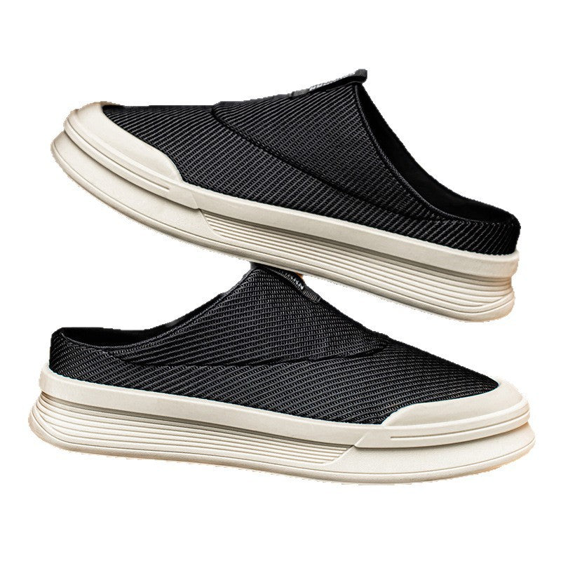 Herren Backless Slip‑On Sneaker mit atmungsaktivem Strickoberteil und dicker EVA‑Plateausohle Shopy Nory