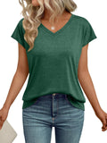 Damen V-Ausschnitt T-Shirt aus leichtem Material mit luftiger Passform