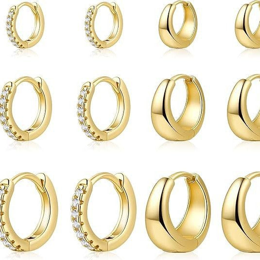 Damen Creolen-Set mit funkelnden Zirkonia und modernem Design Shop Nory