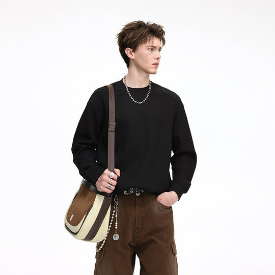 Herren Feinstruktur-Sweatshirt mit Rundhalsausschnitt und relaxed Fit Shop Nory
