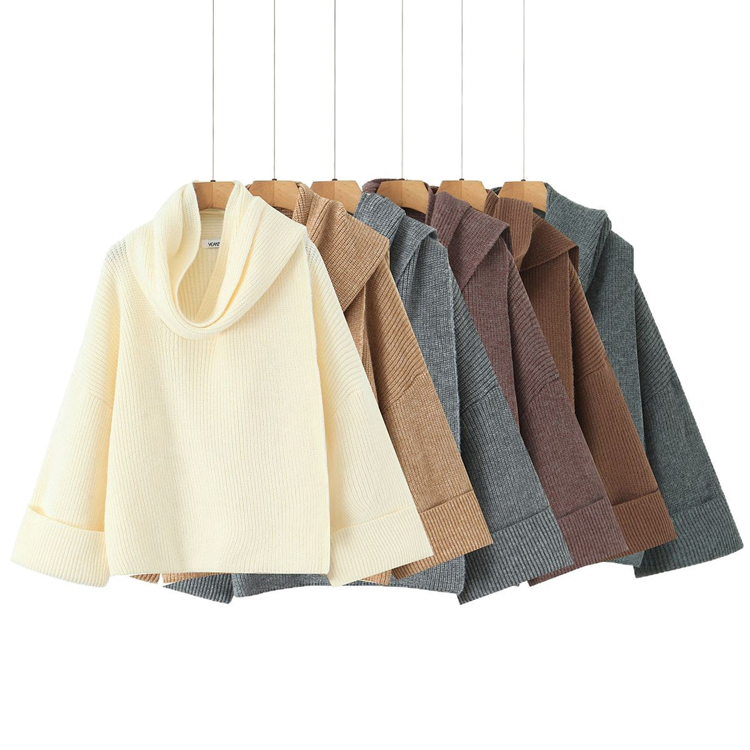 Damen Oversized Rollkragen‑Strickpullover mit Rippstruktur Shop Nory