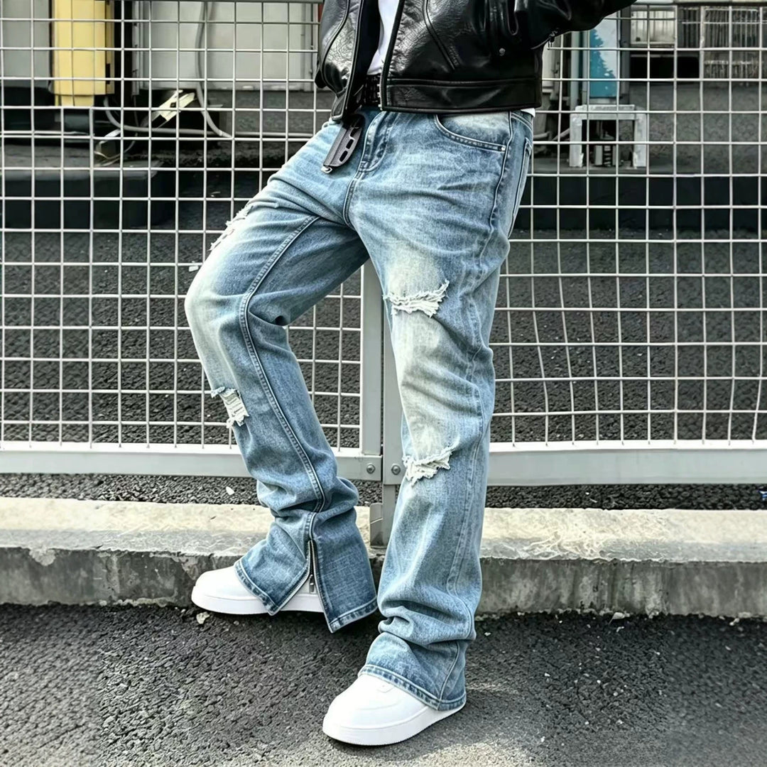 Herren Flared Jeans mit Reißverschluss Shop Nory