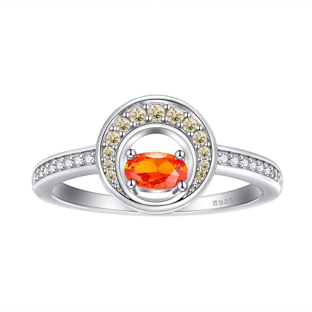 Damen Halskette mit funkelndem, ovalem Hauptstein und elegantem Zirkonia-Rahmen Shop Nory