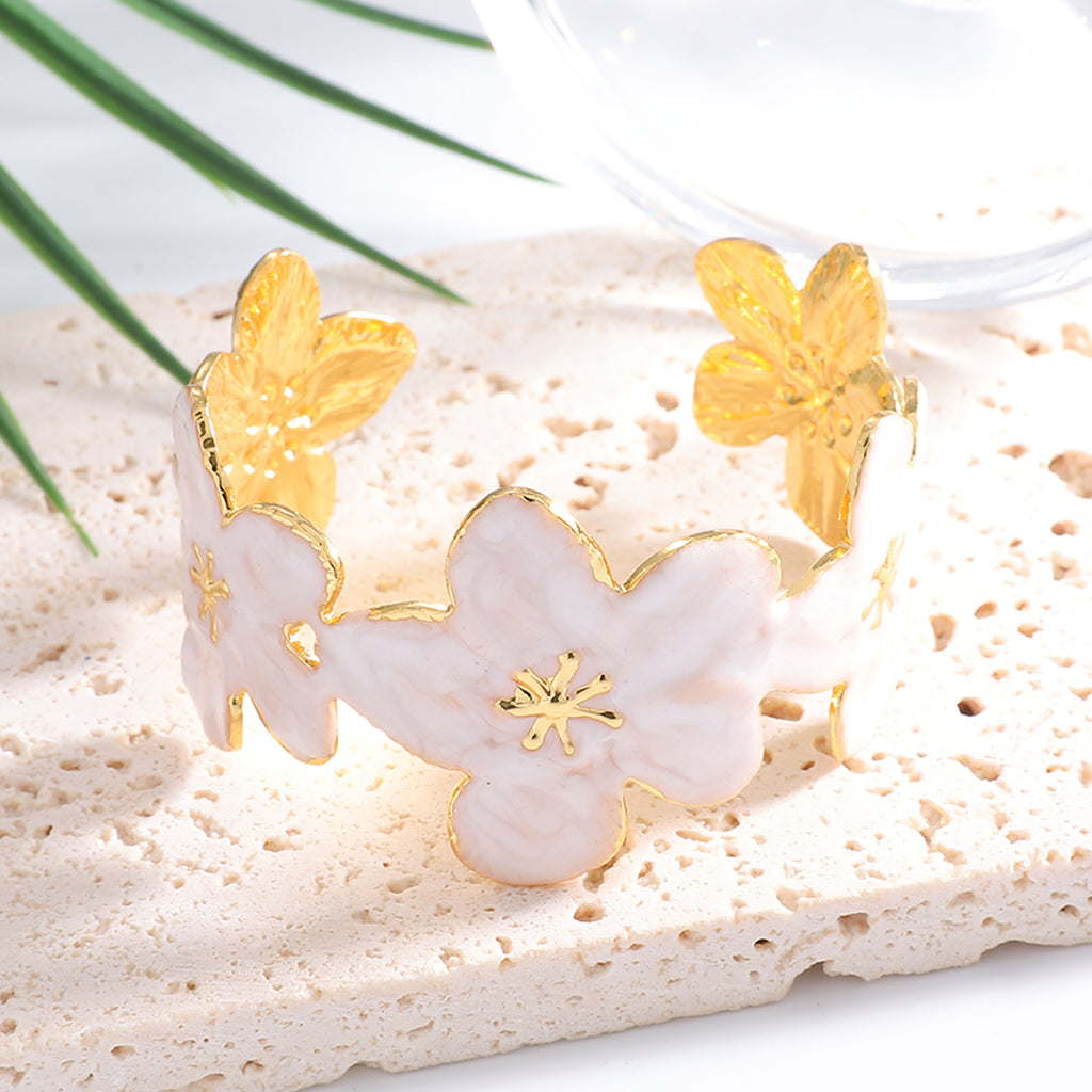 Damen Armreif mit floralen Motiven Shop Nory