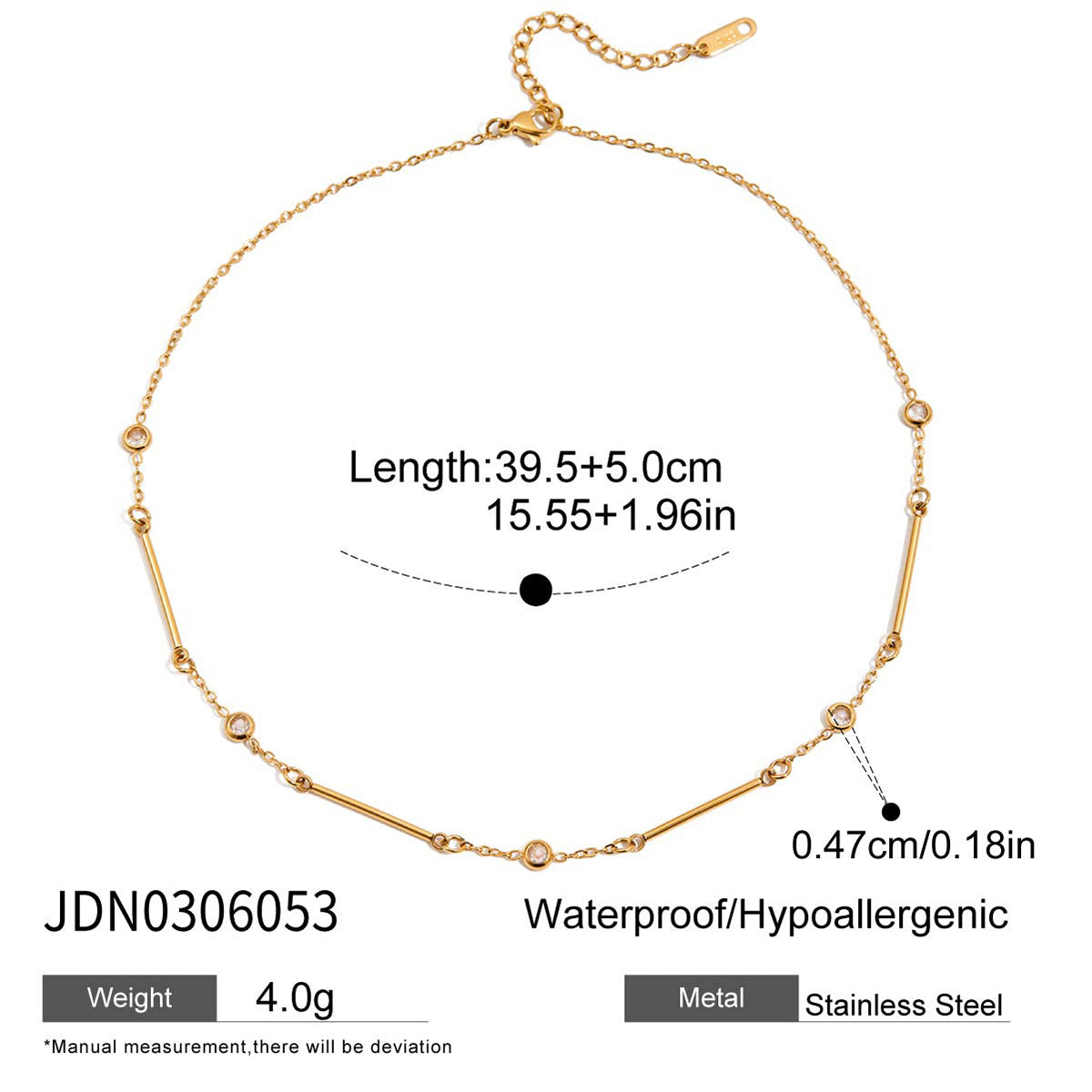Damen elegante Halskette aus hypoallergenem Edelstahl mit funkelnden Zirkonia-Details Shop Nory
