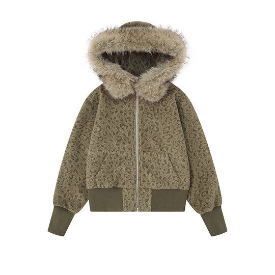 Damen Teddy-Fleece Bomberjacke mit Kapuze und Kunstfellbesatz Shop Nory