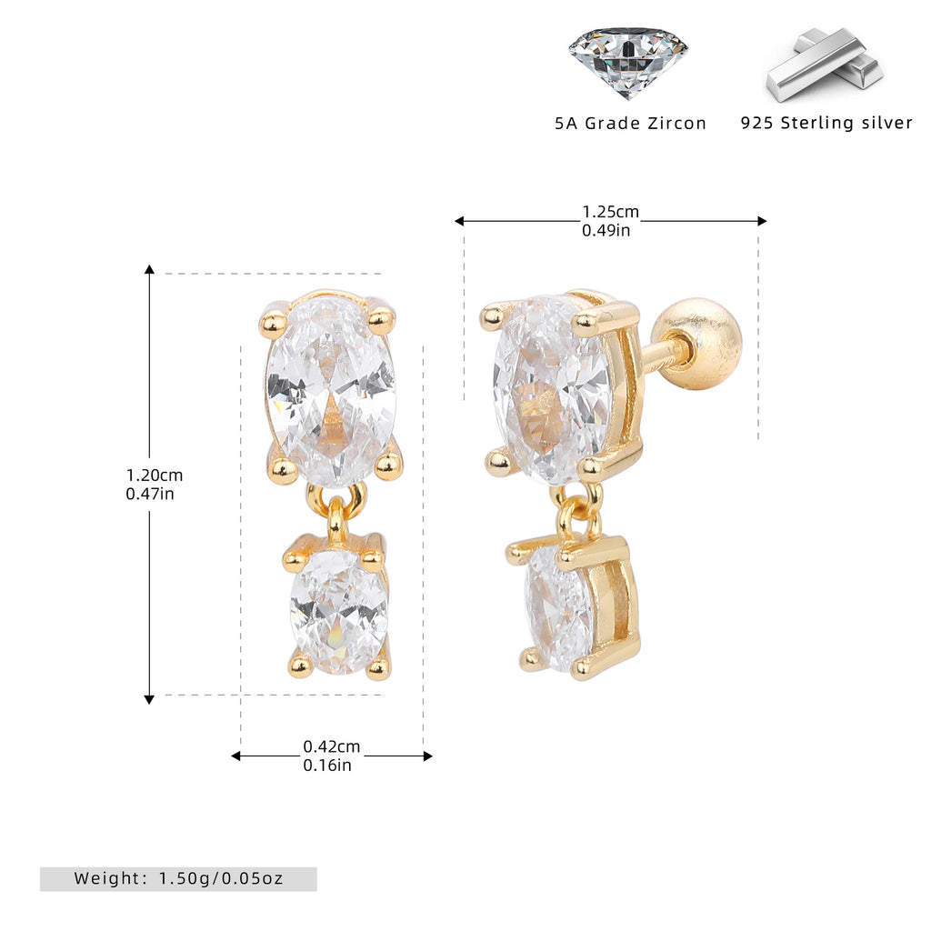 Damen Ohrstecker mit elegantem Zirkonanhänger aus 925 Sterling Silber Shop Nory