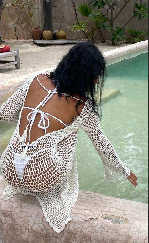 Damen gehäkeltes Strandkleid mit weitem Schnitt