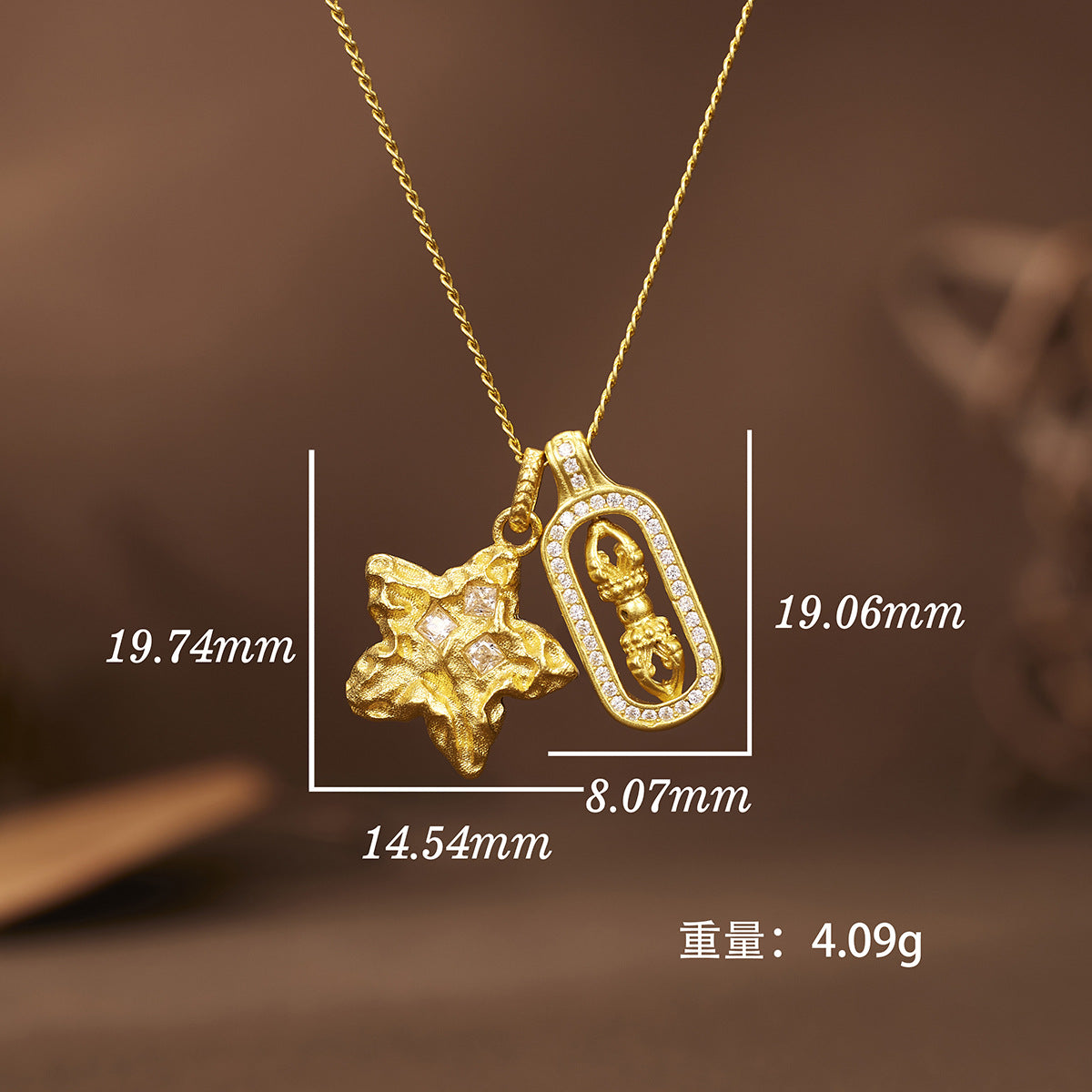 Damen Halskette mit kunstvollem Stern-Anhänger und geschmeidiger Gliederkette Shop Nory
