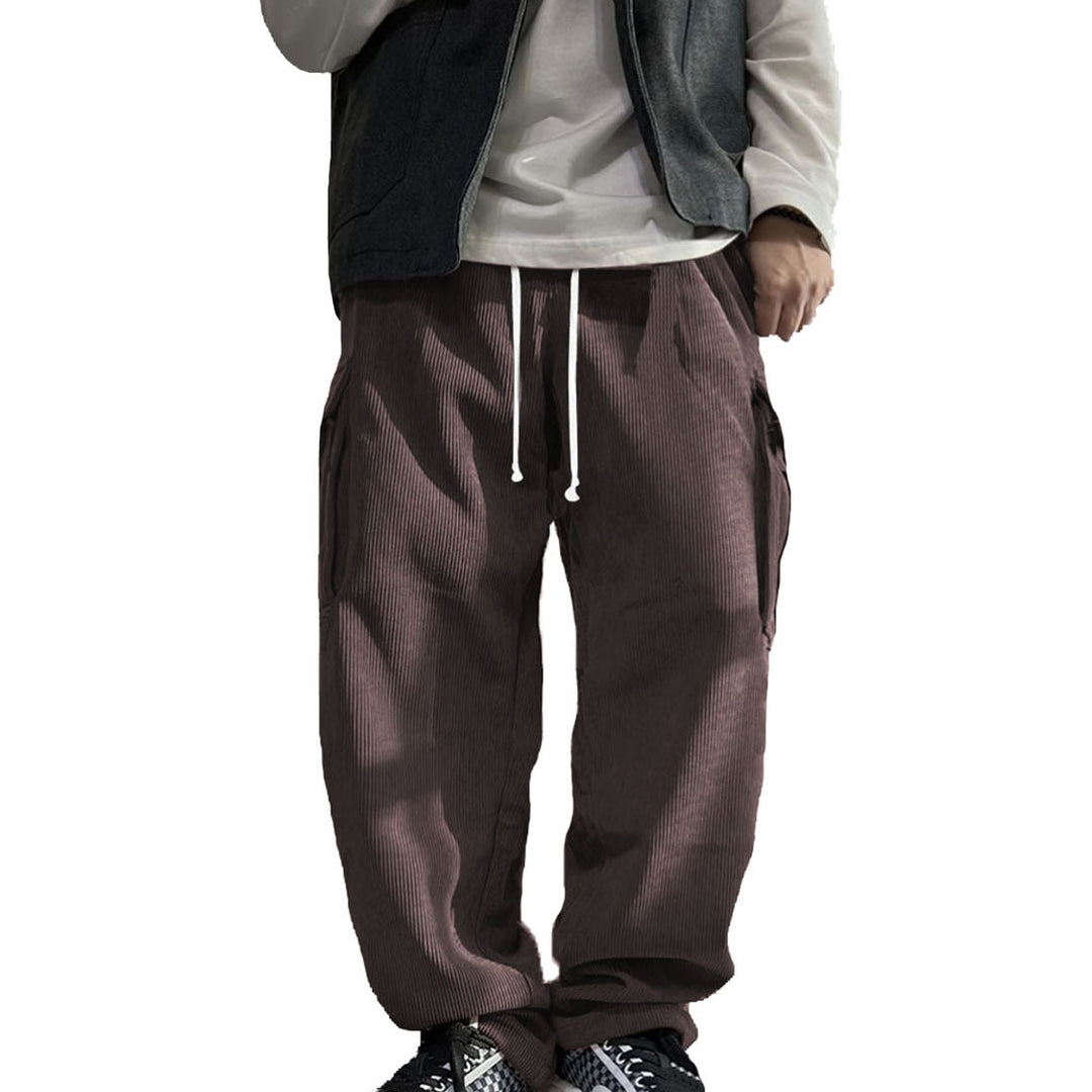 Herren Weite Cord-Cargo-Hose mit Tunnelzug, Elastikbund & Multifunktionstaschen Shop Nory