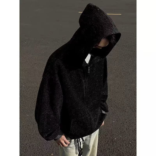 Unisex Oversized Strick-Kapuzenjacke mit Allover-Strukturmuster und Eingrifftaschen Shop Nory
