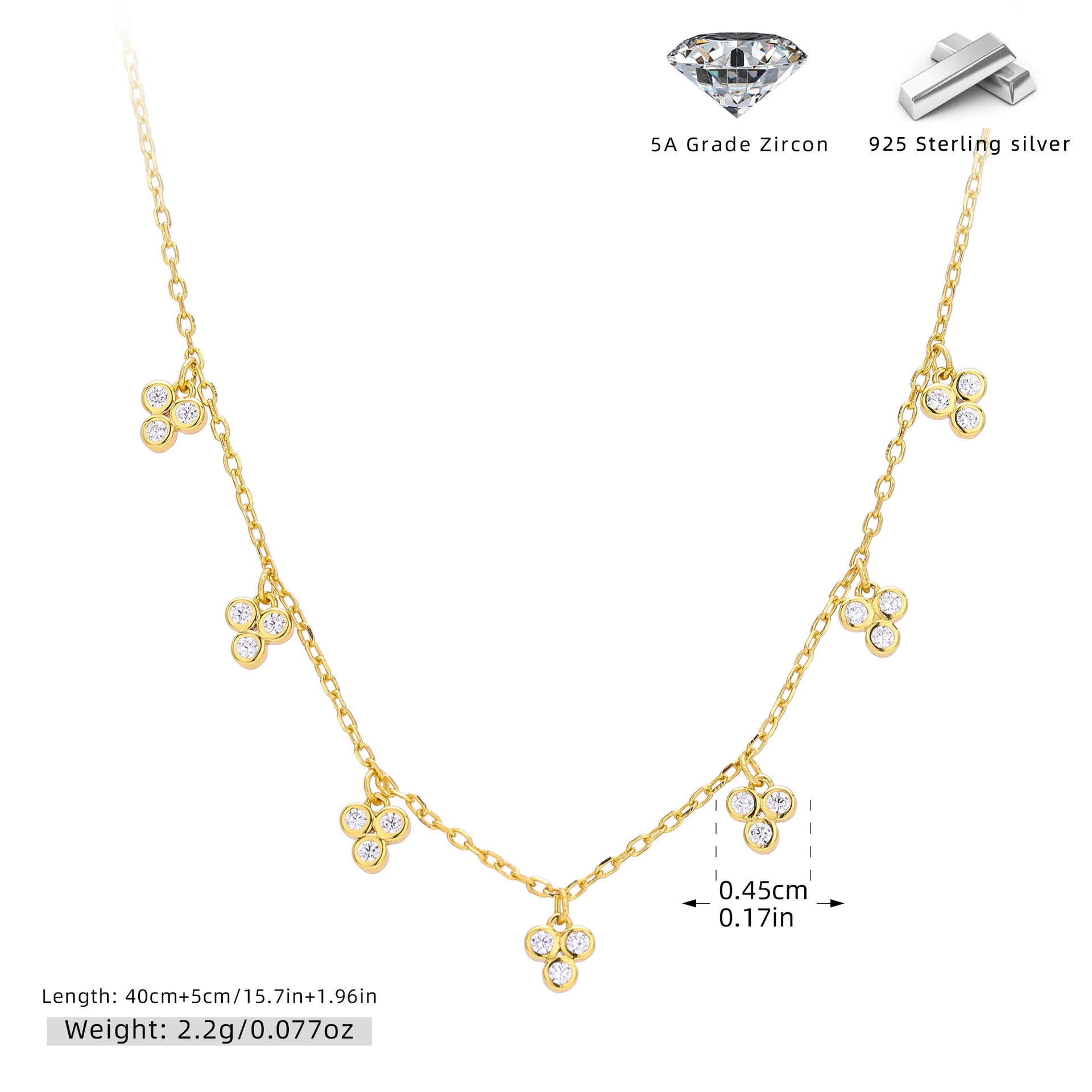 Damen Halskette mit funkelnden Zirkonen Shop Nory