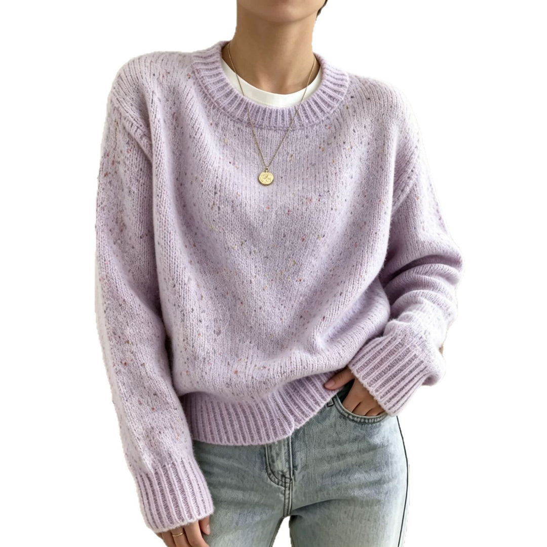 Damen Oversize Pullover in Mohair-Optik mit Rundhalsausschnitt und Konfetti‑Struktur Shop Nory