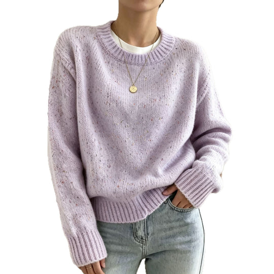 Damen Oversize Pullover in Mohair-Optik mit Rundhalsausschnitt und Konfetti‑Struktur Shop Nory