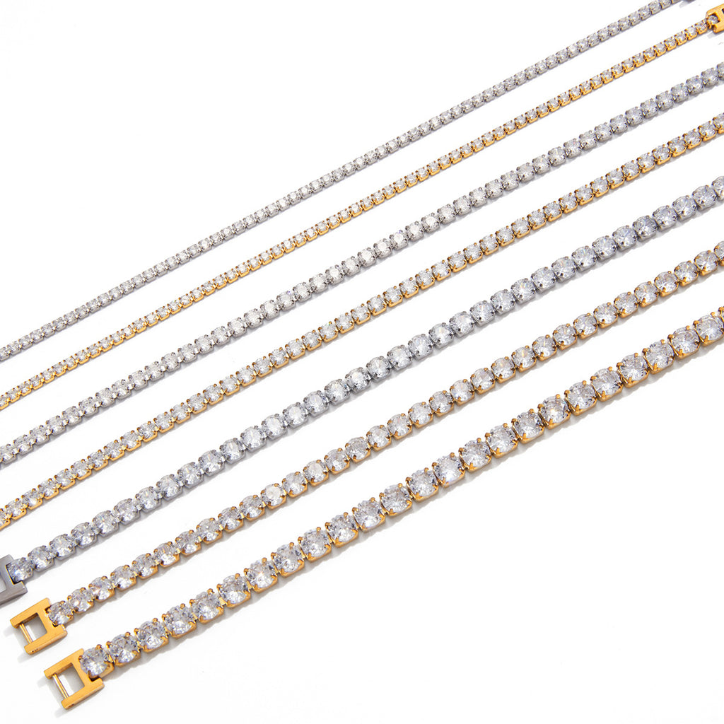 Damen Halskette mit hochwertigem Kristallbesatz aus hypoallergenem Edelstahl Shop Nory