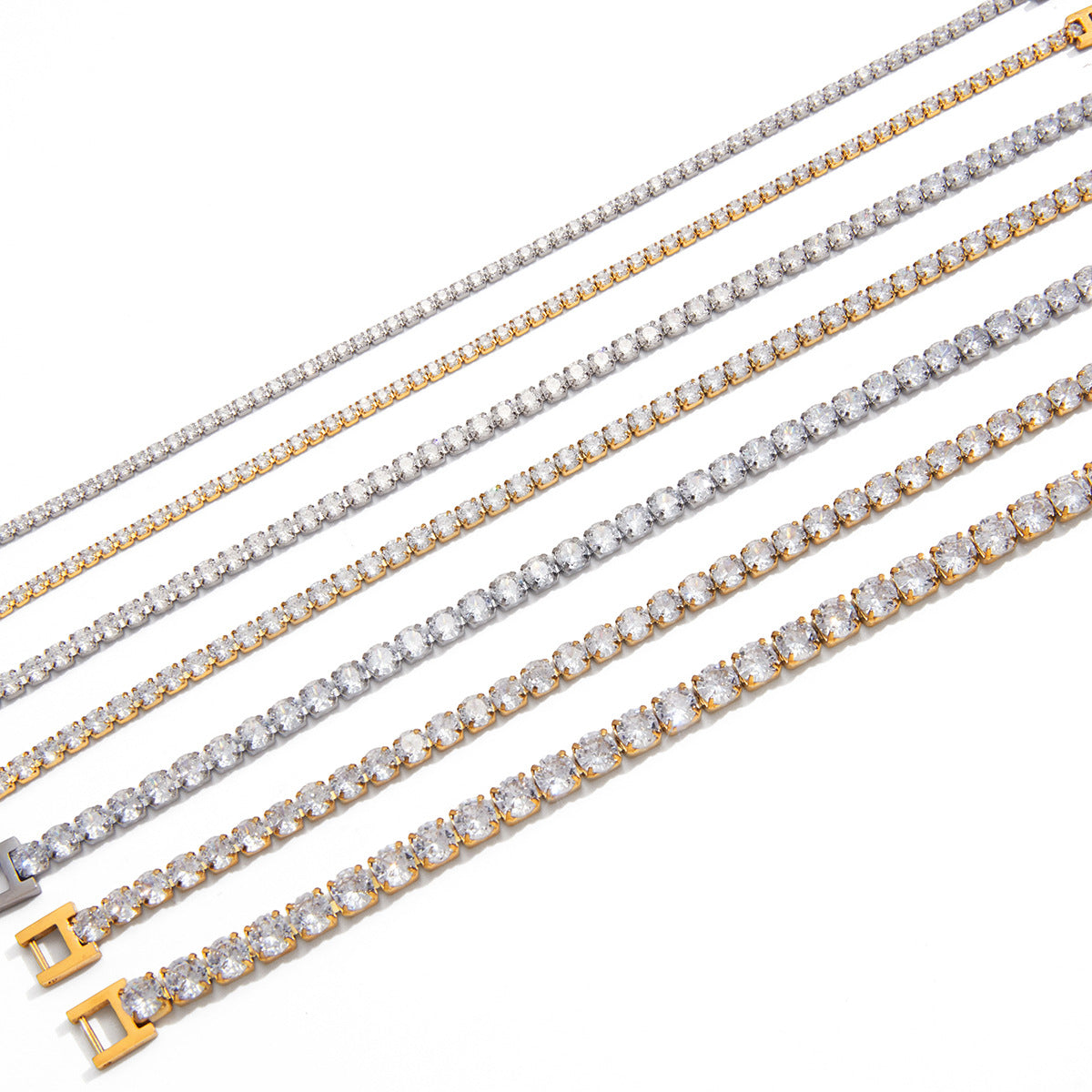 Damen Halskette mit hochwertigem Kristallbesatz aus hypoallergenem Edelstahl Shop Nory