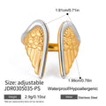 Damen Offener Ring mit Engelsflügel-Design aus hypoallergenem Edelstahl Shop Nory