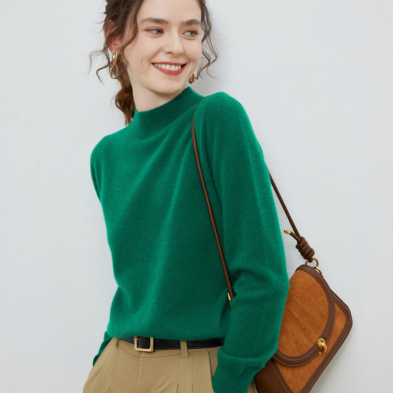 Damen weicher Feinstrick-Mockneckpullover mit Angora‑Look und legerer Silhouette Shop Nory