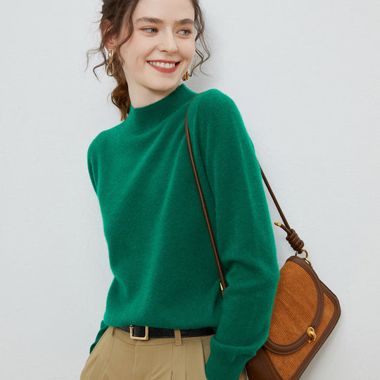 Damen weicher Feinstrick-Mockneckpullover mit Angora‑Look und legerer Silhouette Shop Nory