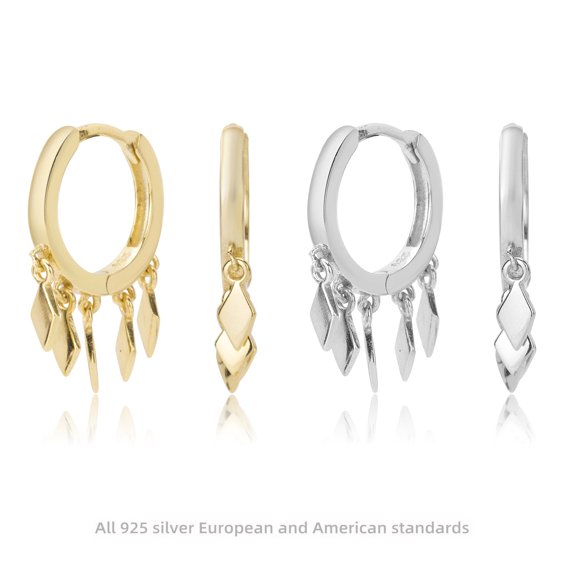 Damen Ohrhänger mit schickem Anhänger-Design aus hochwertigem 925 Sterling Silber Shop Nory