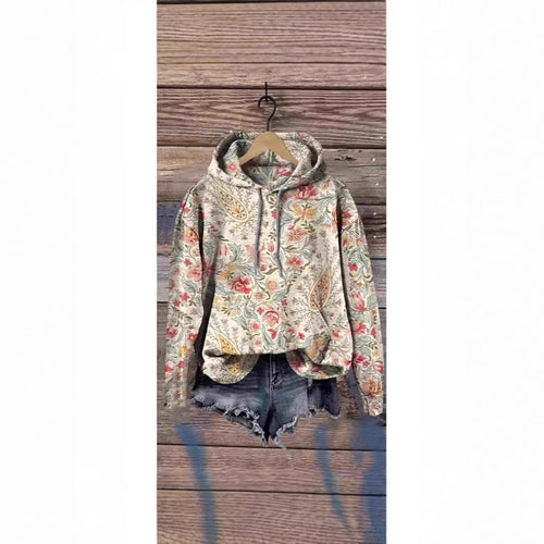 Damen Kapuzenpullover mit kunstvollem Design und bequemer Passform Shopnory