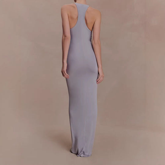 Damen Hochwertiges Abendkleid mit tiefem V-Ausschnitt und Raffungen