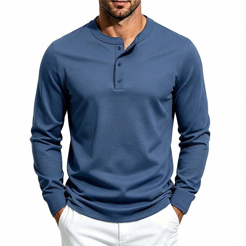 Herren Slim-Fit Thermo-Longsleeve mit 3-Knopf-Henley-Ausschnitt Shop Nory