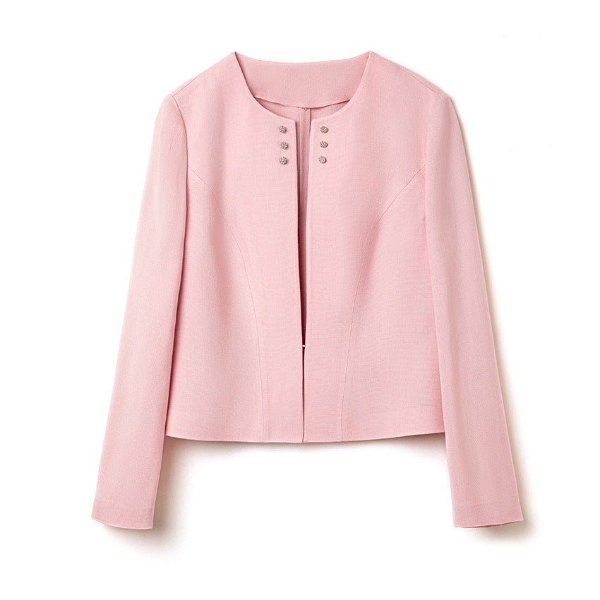 Damen Kurzblazer im minimalistischen Fit mit Perlen-Knopfbesatz und taillierter Schnitt Shop Nory
