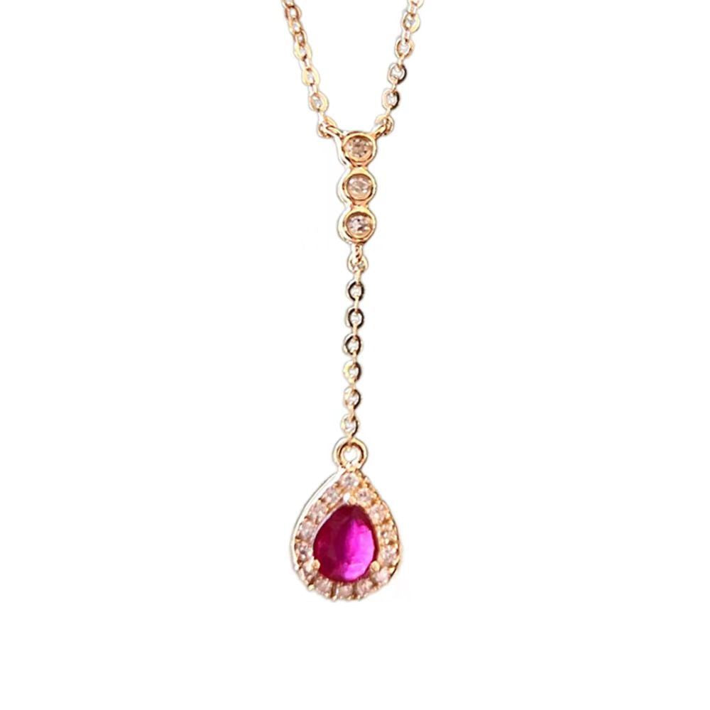 925 Sterling Silber Kabelkette Plattierung Wassertröpfchen Anhänger Halskette | Shop Nory
