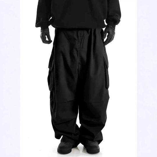 Herren Weite Baggy-Cargohose mit tiefem Schritt, großen Klappentaschen & relaxed Fit Shop Nory