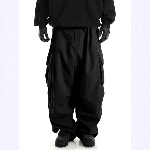 Herren Weite Baggy-Cargohose mit tiefem Schritt, großen Klappentaschen & relaxed Fit Shop Nory