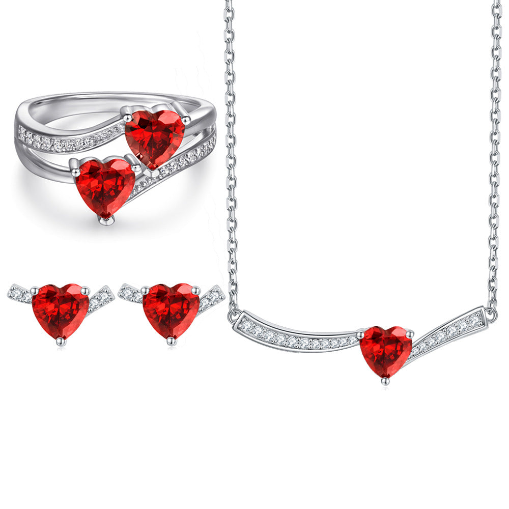 Damen Schmuckset mit elegantem Ring, Ohrringen und Halskette Shop Nory