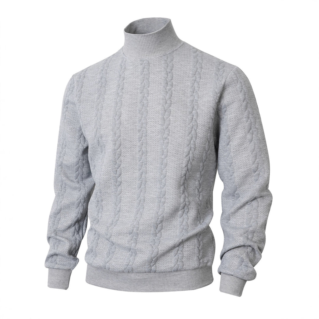 Herren Rollkragenpullover mit Zopfstrickmuster und gerippten Bündchen Shop Nory