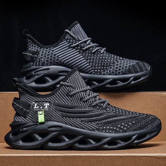 Herren Strick-Sneaker mit skulpturaler Hohlkammer-Sohle und reflektierenden Schnürsenkeln Shopy Nory