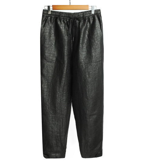 Damen Lederimitat-Jogginghose mit elastischem Bund und Tunnelzug Shop Nory