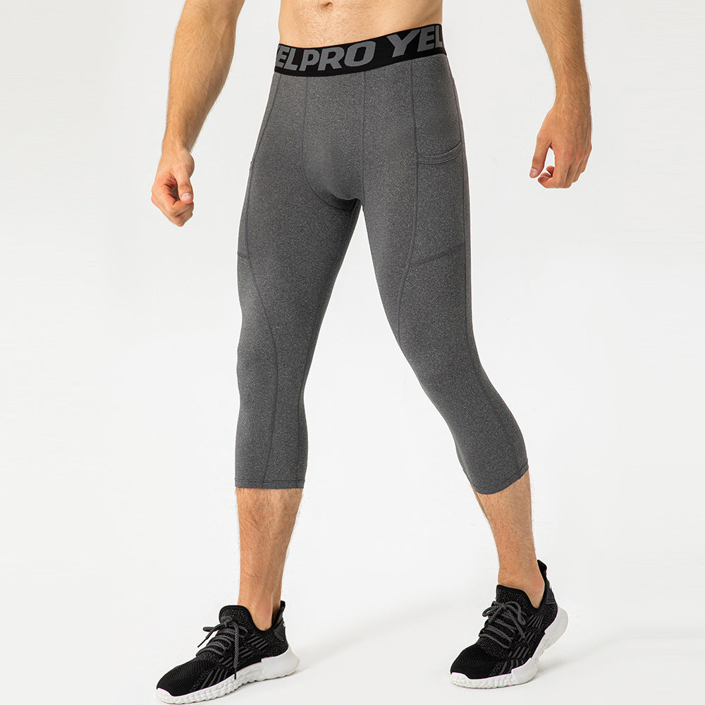 Herren Sportliche Kompressions-Leggings mit praktischen Taschen und atmungsaktiver Technologie