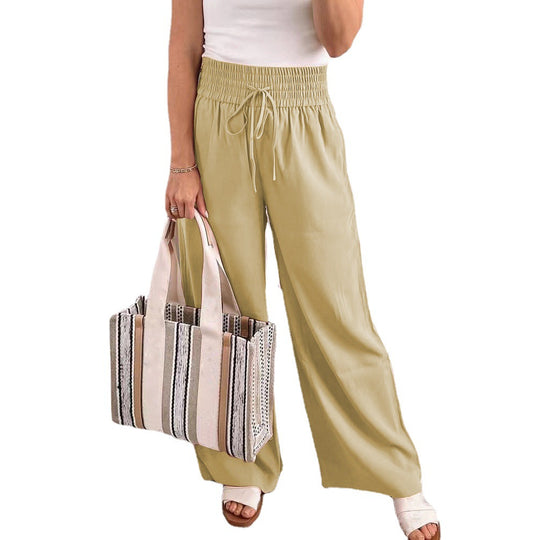 Damen Palazzo‑Hose aus fließendem Viskosemix mit hohem Smockbund und Tunnelzug Shop Nory