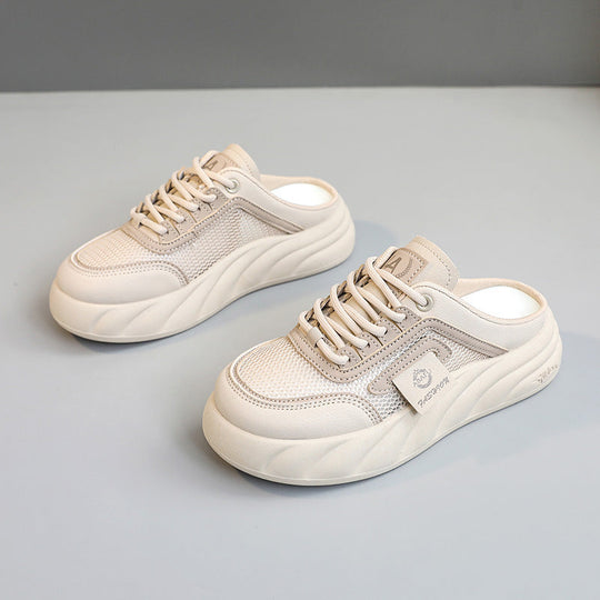 Damen Sneaker Mules mit atmungsaktiven Mesh-Obermaterial und bequemer Dämpfung