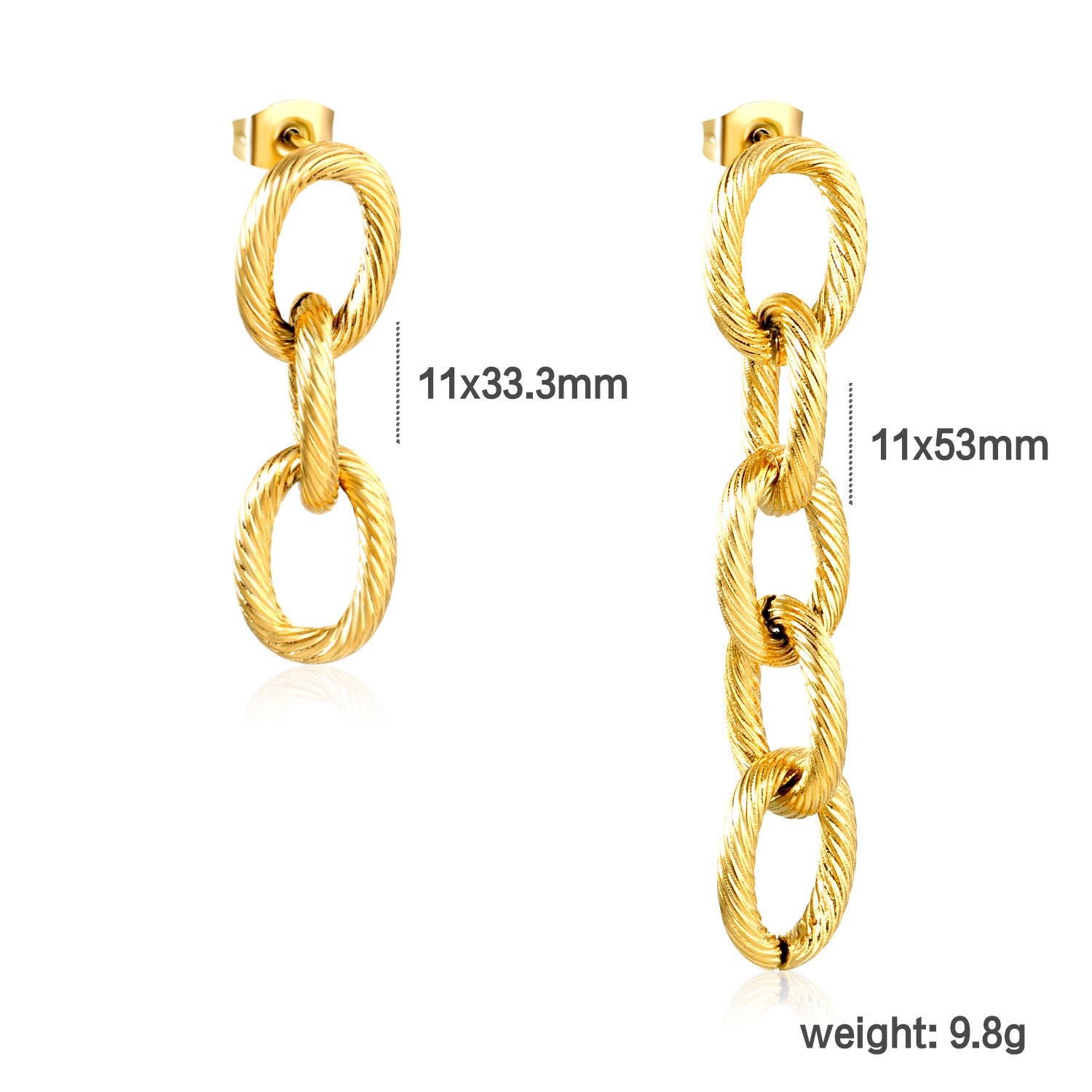 Damen Hängende Ohrringe mit eleganter Kettengestaltung und verzierter Oberfläche Shop Nory