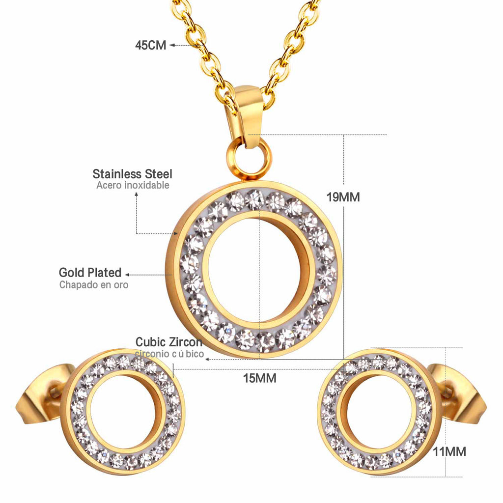 Damen Schmuckset mit funkelndem Zirkonia-Anhänger und eleganten Ohrsteckern Shop Nory