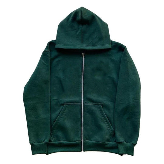 Unisex nan lässige Kapuzenjacke mit robustem Metall-Reißverschluss doppellagiger Kapuze und tiefen Känguru-Eingrifftaschen Shop Nory