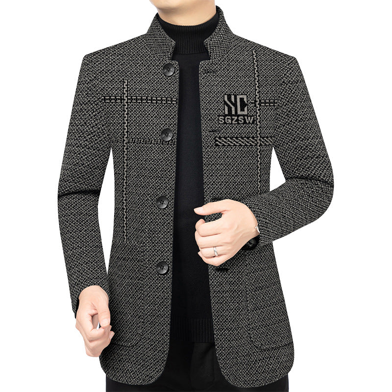Herren Sakko-Cardigan mit wärmender Teddyfutter und Stehkragen Shop Nory
