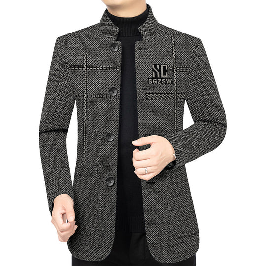 Herren Sakko-Cardigan mit wärmender Teddyfutter und Stehkragen Shop Nory
