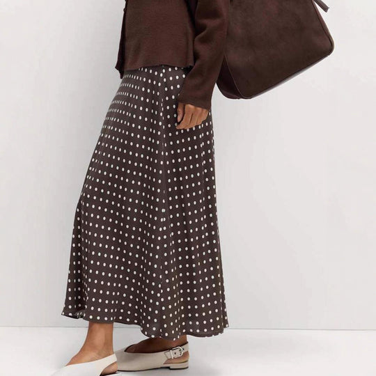 Damen Midirock mit Polka‑Dot Muster, asymmetrischem Saum und seitlichem Schlitz Shop Nory