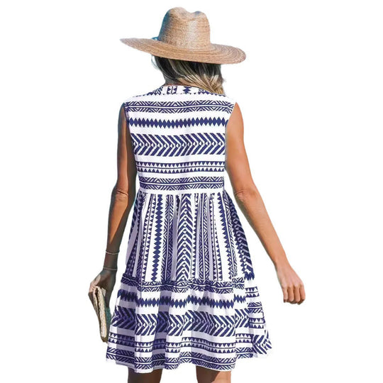 Damen Freizeitkleid mit modernen geometrischen Mustern